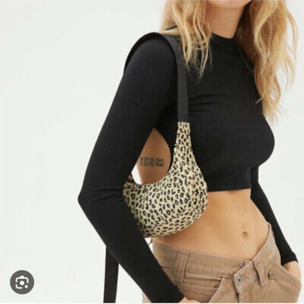 Rare BAGGU Mini Crescent Bag in Honey Leopard